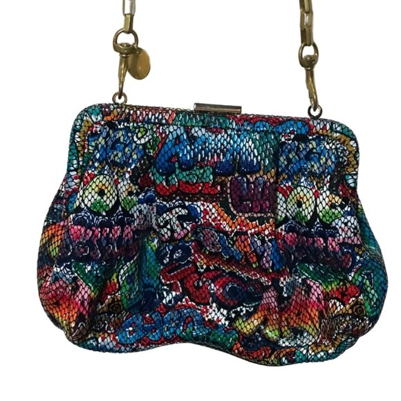 Clare V. Sissy Graffiti Python Crossbody – Artful Edge in Luxe Exotic Leather St - Picture 2 of 12